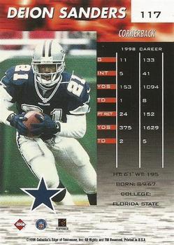 1999 Collector's Edge Fury - Millennium Collection Red #117 Deion Sanders Back
