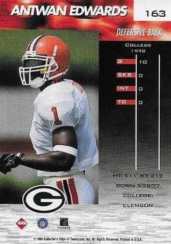 1999 Collector's Edge Fury - Millennium Collection Red #163 Antuan Edwards Back