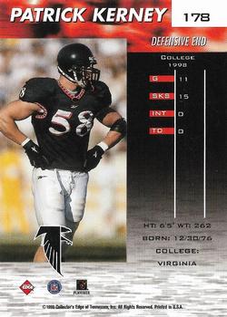 1999 Collector's Edge Fury - Millennium Collection Red #178 Patrick Kerney Back