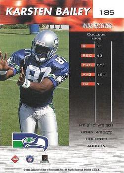 1999 Collector's Edge Fury - Millennium Collection Red #185 Karsten Bailey Back