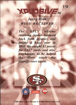 1999 Collector's Edge Fury - Xplosive #19 Jerry Rice Back