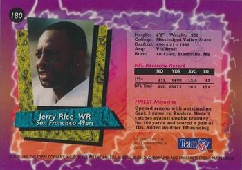 1995 Finest #180 Jerry Rice Back