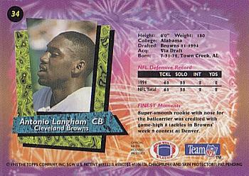 1995 Finest #34 Antonio Langham Back