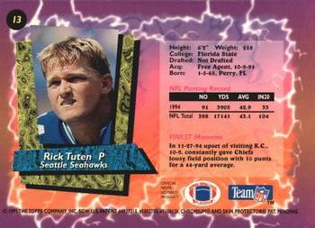 1995 Finest #13 Rick Tuten Back