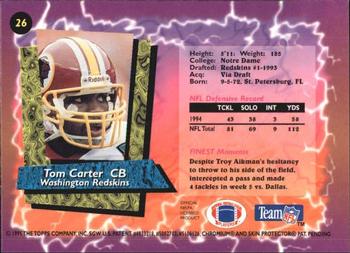1995 Finest #26 Tom Carter Back