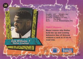 1995 Finest #30 Erik Williams Back