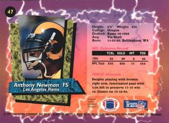 1995 Finest #47 Anthony Newman Back