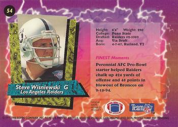 1995 Finest #54 Steve Wisniewski Back