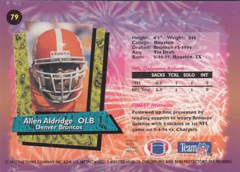 1995 Finest #79 Allen Aldridge Back