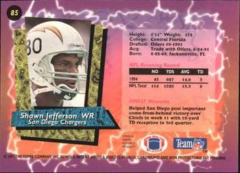1995 Finest #85 Shawn Jefferson Back