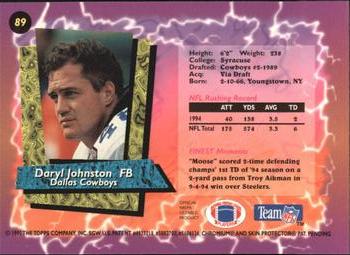 1995 Finest #89 Daryl Johnston Back