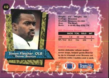 1995 Finest #112 Simon Fletcher Back