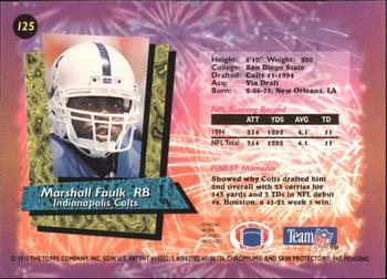 1995 Finest #125 Marshall Faulk Back