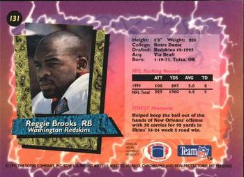 1995 Finest #131 Reggie Brooks Back