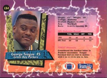 1995 Finest #134 George Teague Back