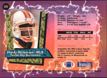 1995 Finest #151 Hardy Nickerson Back