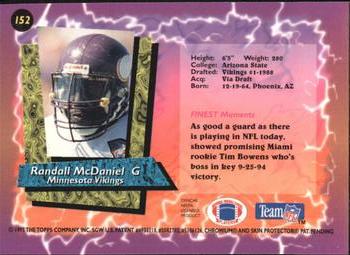 1995 Finest #152 Randall McDaniel Back