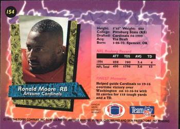 1995 Finest #154 Ronald Moore Back
