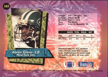 1995 Finest #165 Aaron Glenn Back