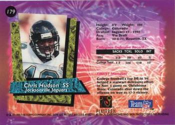 1995 Finest #179 Chris Hudson Back