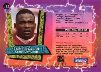 1995 Finest #182 Dale Carter Back