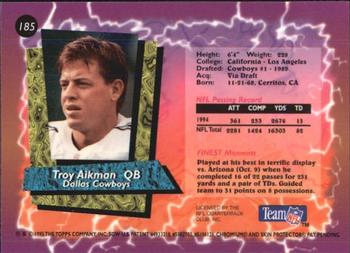 1995 Finest #185 Troy Aikman Back