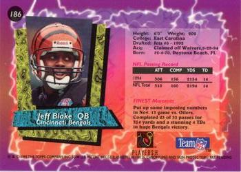 1995 Finest #186 Jeff Blake Back
