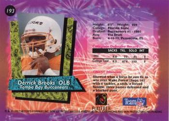 1995 Finest #193 Derrick Brooks Back