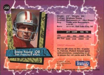 1995 Finest #200 Steve Young Back