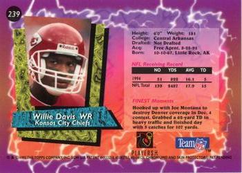 1995 Finest #239 Willie Davis Back