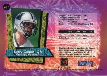 1995 Finest #261 Kerry Collins Back
