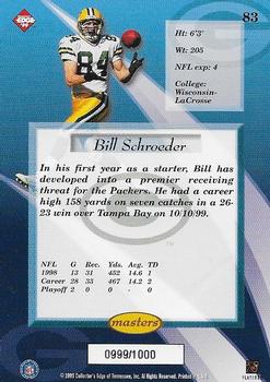 1999 Collector's Edge Masters - Galvanized #83 Bill Schroeder Back