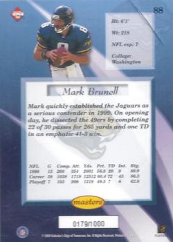 1999 Collector's Edge Masters - Galvanized #88 Mark Brunell Back