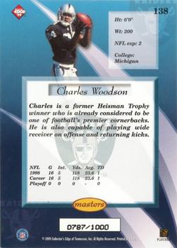 1999 Collector's Edge Masters - Galvanized #138 Charles Woodson Back