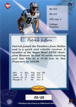 1999 Collector's Edge Masters - HoloGold #29 Patrick Jeffers Back