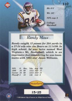 1999 Collector's Edge Masters - HoloGold #110 Randy Moss Back