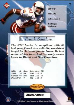 1999 Collector's Edge Masters - HoloSilver #7 Frank Sanders Back