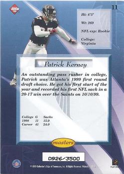 1999 Collector's Edge Masters - HoloSilver #11 Patrick Kerney Back