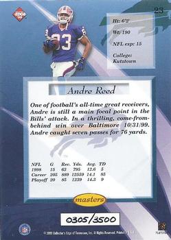 1999 Collector's Edge Masters - HoloSilver #23 Andre Reed Back