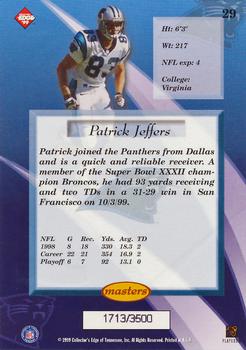 1999 Collector's Edge Masters - HoloSilver #29 Patrick Jeffers Back