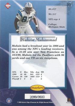 1999 Collector's Edge Masters - HoloSilver #30 Muhsin Muhammad Back