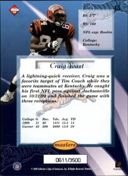 1999 Collector's Edge Masters - HoloSilver #45 Craig Yeast Back