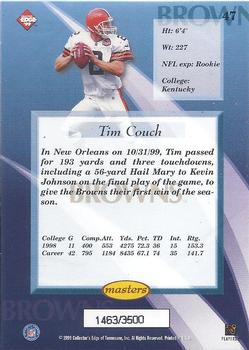 1999 Collector's Edge Masters - HoloSilver #47 Tim Couch Back