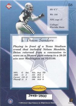1999 Collector's Edge Masters - HoloSilver #58 Deion Sanders Back