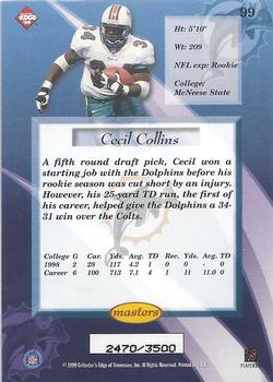 1999 Collector's Edge Masters - HoloSilver #99 Cecil Collins Back