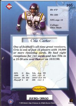 1999 Collector's Edge Masters - HoloSilver #105 Cris Carter Back