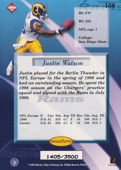 1999 Collector's Edge Masters - HoloSilver #158 Justin Watson Back