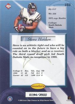 1999 Collector's Edge Masters - HoloSilver #162 Steve Heiden Back