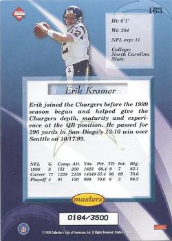 1999 Collector's Edge Masters - HoloSilver #163 Erik Kramer Back