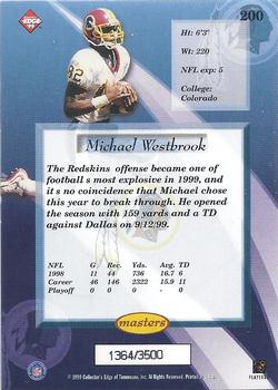 1999 Collector's Edge Masters - HoloSilver #200 Michael Westbrook Back